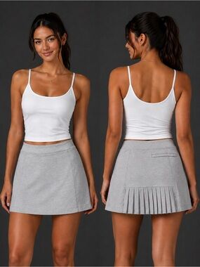Slazenger Gray Pleated-Back Mini Skort